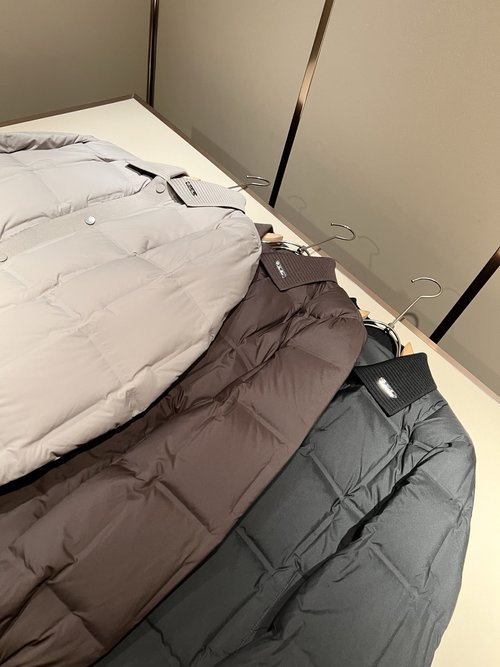 Loro Piana Classic Down Coat with Metal Logo & Eye-catching Pattern