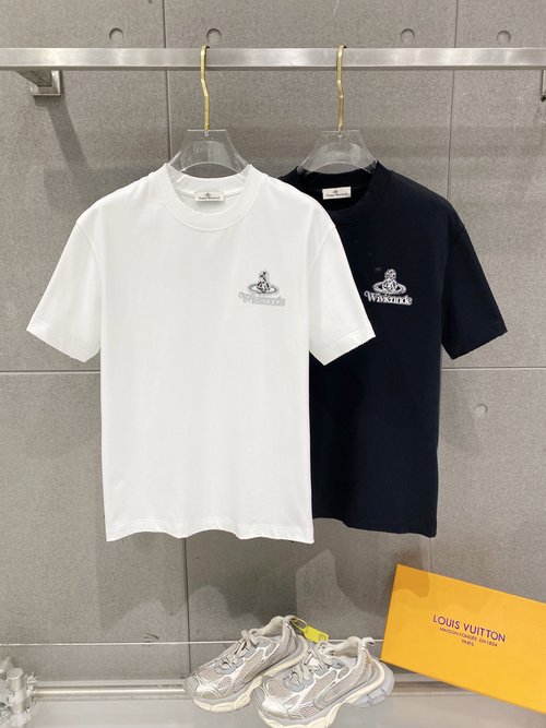 Vivienne Westhood Custom Rhinestone 3D Logo Short-Sleeve Tee