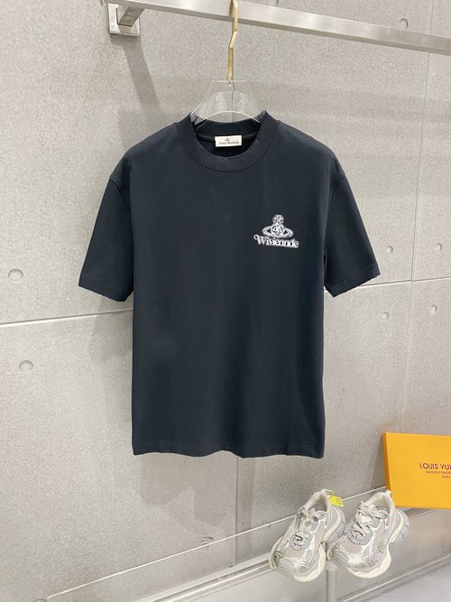 Vivienne Westhood Custom Rhinestone 3D Logo Short-Sleeve Tee