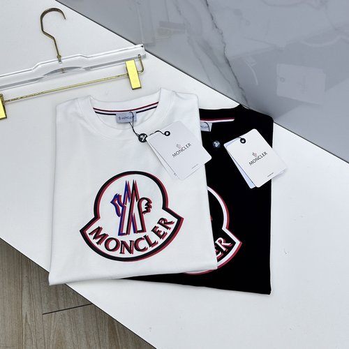 Moncler Logo Print Short Sleeve T-Shirt, Dual-Yarn Cotton