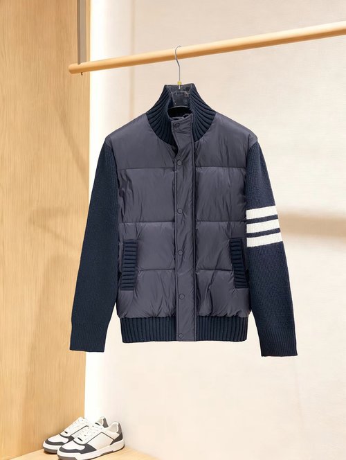 Thom Browne 90 White Duck Down Knit-Blended Parka