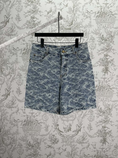 Louis Vuitton Foggy Monogram Denim Skateboard Shorts