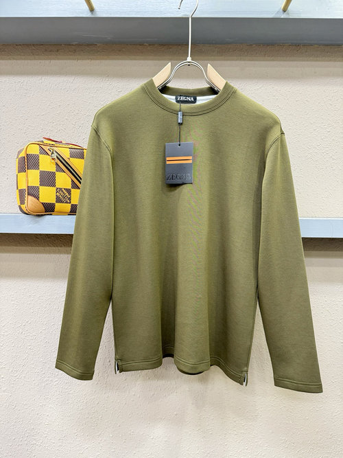 Zegna Classic Logo Long - Sleeve T - Shirt, Soft and Breathable