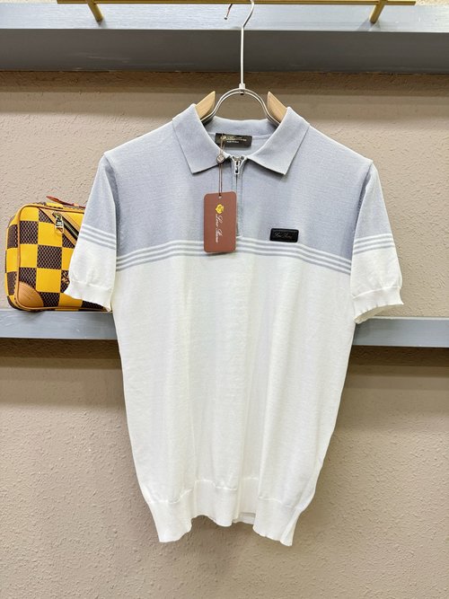 Loro Piana Fashionable Knitted Short-sleeved Shirt, Soft and Luxurious