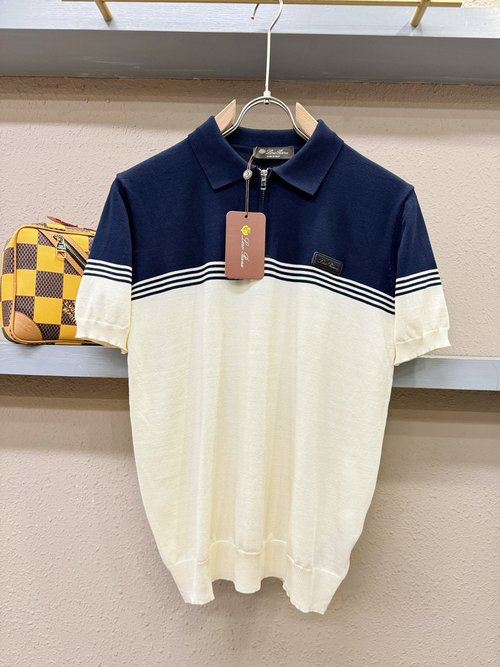 Loro Piana Fashionable Knitted Short-sleeved Shirt, Soft and Luxurious