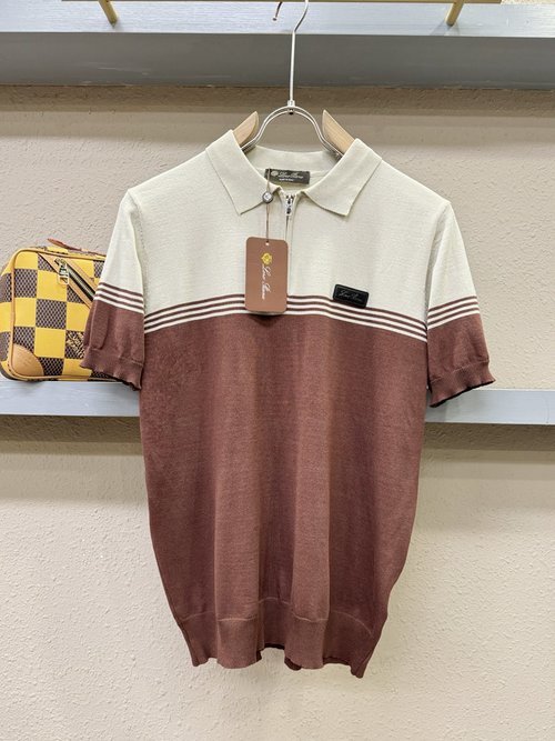 Loro Piana Fashionable Knitted Short-sleeved Shirt, Soft and Luxurious