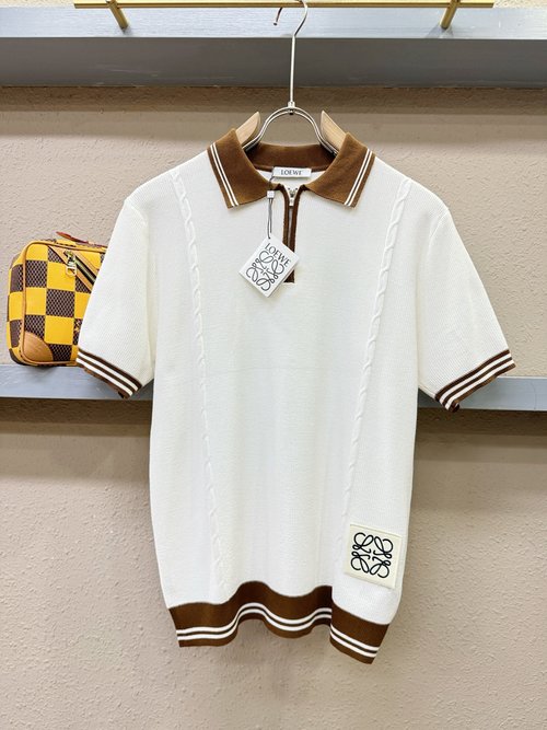 Loewe Soft Imported Knit Short-Sleeve Shirt