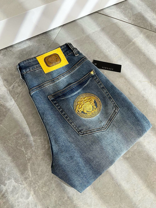 Versace Soft Denim Jeans with Unique Logo Design