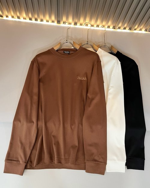Zegna Cozy Long-Sleeve Base Layer with Embroidered Logo