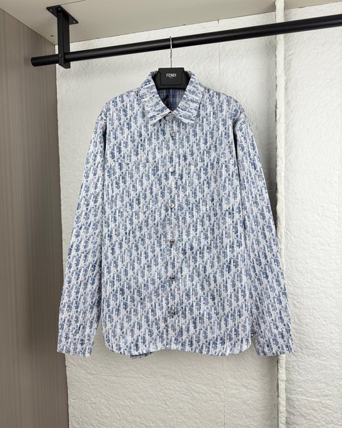 Dior Full Print Letter Denim Shirt
