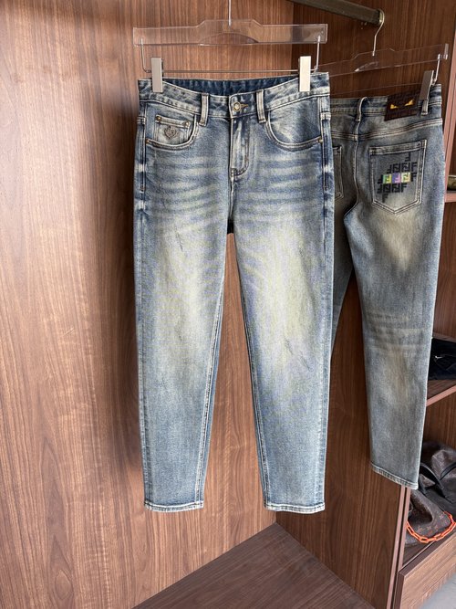 Fendi Soft Jeans with Luxury Leather Waist Tag