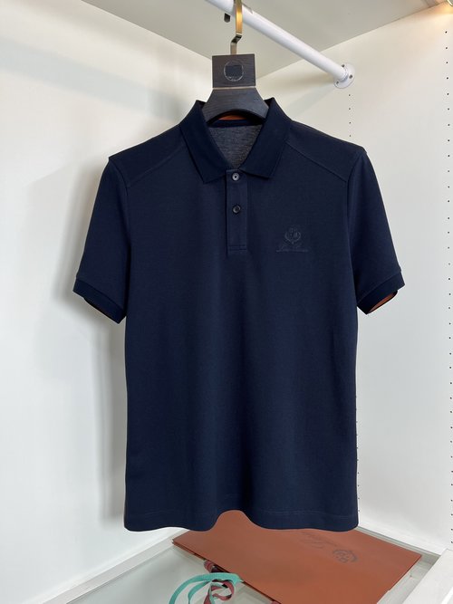 Loro Piana Luxurious Polo Shirt in Blend Fabric with Embroidered Details