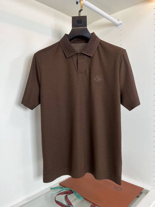 Loro Piana High-Quality V-Neck Knitted Polo Shirt for Elegance