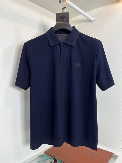 Loro Piana Classic V-Collar Knit Polo Shirt with Exquisite Craftsmanship