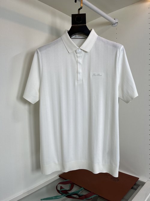 Loro Piana 120s Extra Long Staple Cotton Henley Short T-Shirt