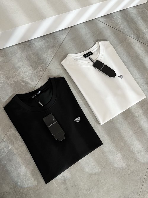Armani Elegant Cotton T-Shirt with Logo Embellishment