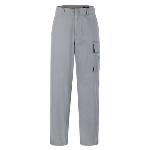 Fendi Gray Twill Work Cargo Pants with Custom Accessories
