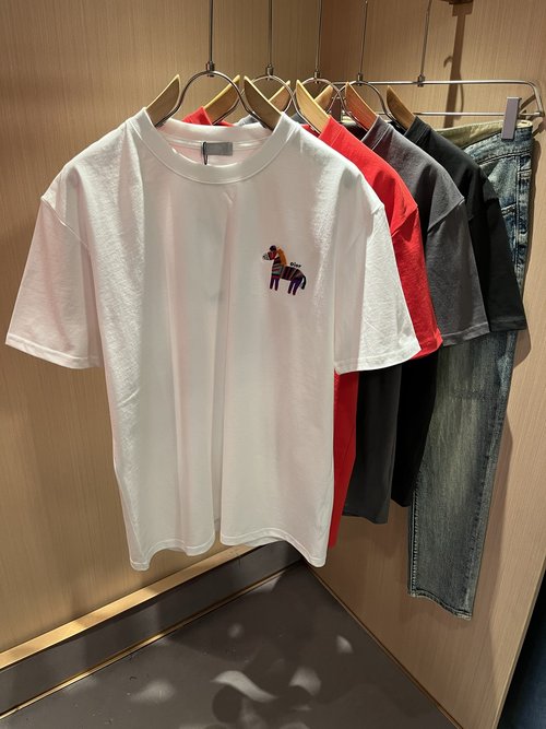 Dior Cotton Short-sleeve T-shirt with Logo Embroidery