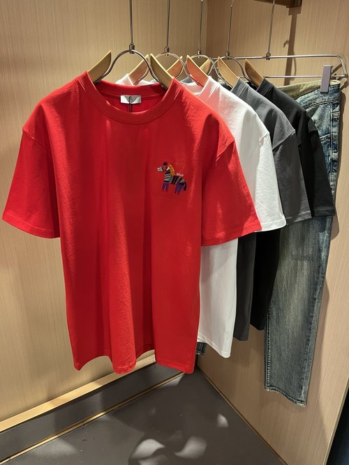 Dior Cotton Short-sleeve T-shirt with Logo Embroidery
