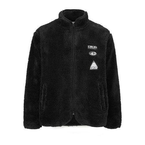 Dior Black Fleece Jacket with Illuminated Silicone Logo