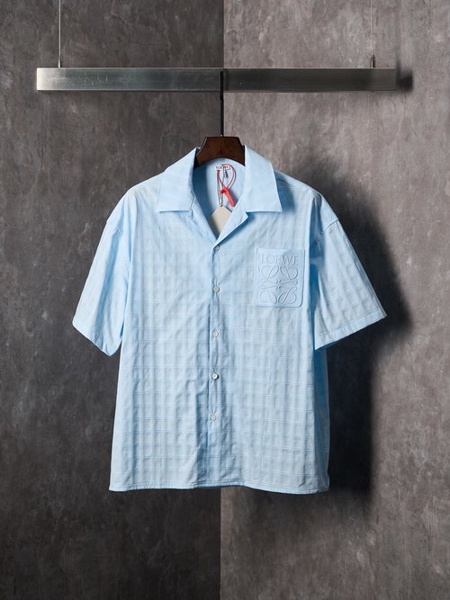 Loewe Embroidered Checked Short-sleeved Shirt