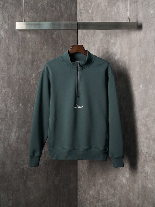 Dior Half-Zip Embroidered Fleece Pullover