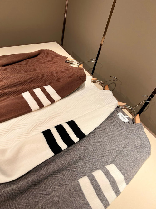 Thom Browne Premium Soft Wool Sweater with Timeless Striped Design