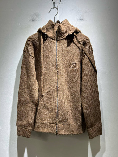 Loro Piana Knitted Wool Sweater with Detachable Hat, Comfortable Fit