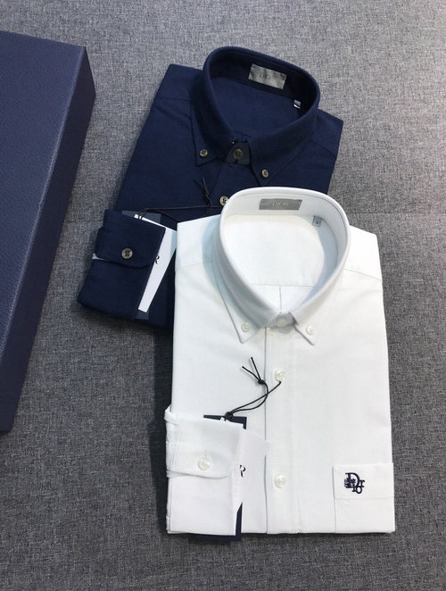 Dior Elegant Cotton Shirt with Timeless Embroidered Style