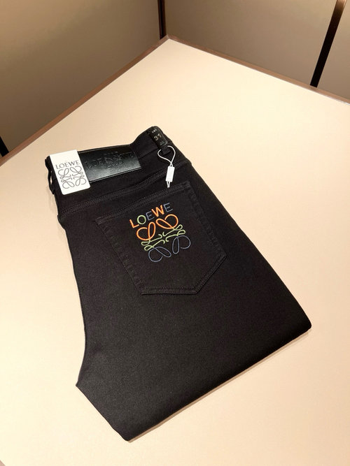 Loewe Premium Casual Pants with Leather Logo and Premium Details