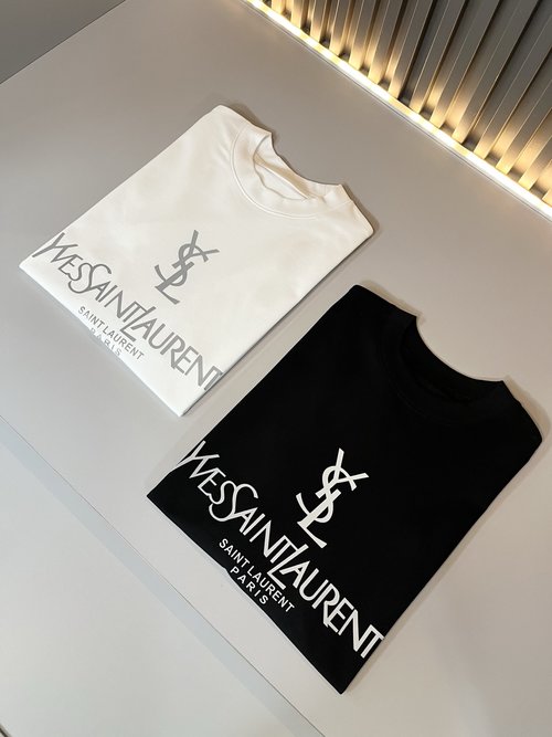 Yves Saint Laurent Exclusive Cotton Short Sleeve T-Shirt with Logo