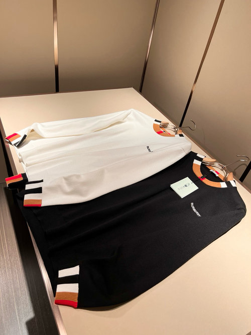 Burberry Knitted Wool Sweater with Logo Embroidery