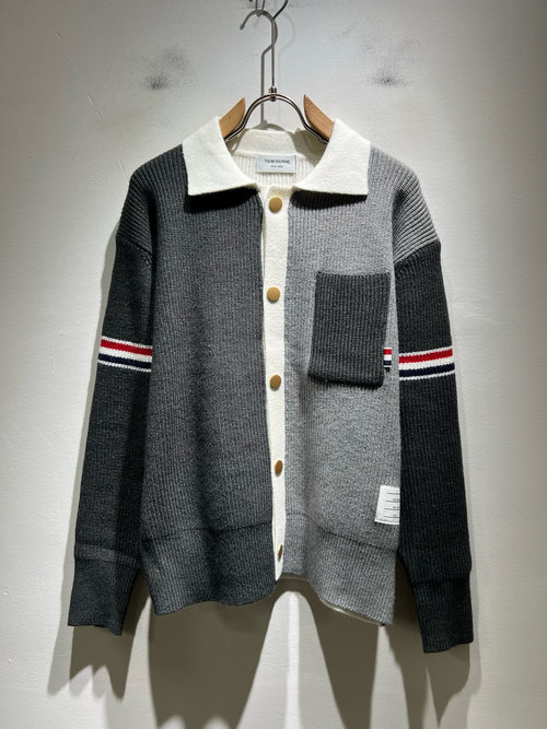 Thom Browne Soft Knit Wool Sweater with Classic Stripes