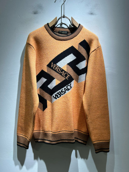 Versace Exquisite Wool Sweater with Logo Hook Design