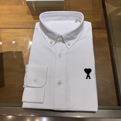 Ami New Arrival: Oxford Cotton Shirt with Logo