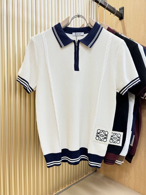 Loewe Soft Imported Knit Short-Sleeved Top