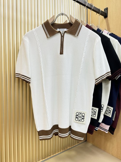 Loewe Soft Imported Knit Short-Sleeved Top