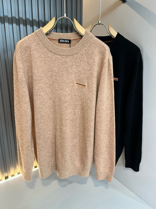 Zegna Cashmere Sweater with Logo Embroidery