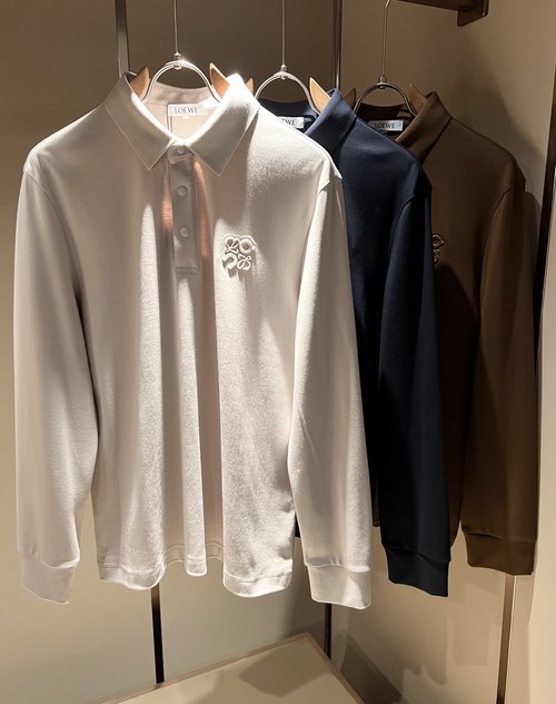 Loewe Imported Cotton Polo with Logo Design