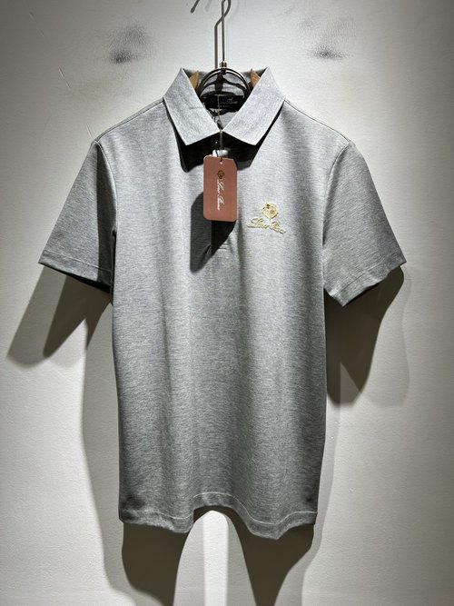 Loro Piana Custom Pearl Cotton Short Sleeve Polo Shirt