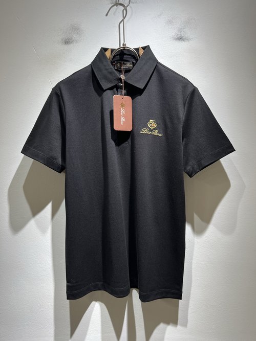 Loro Piana Custom Pearl Cotton Short Sleeve Polo Shirt