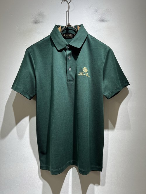 Loro Piana Custom Pearl Cotton Short Sleeve Polo Shirt