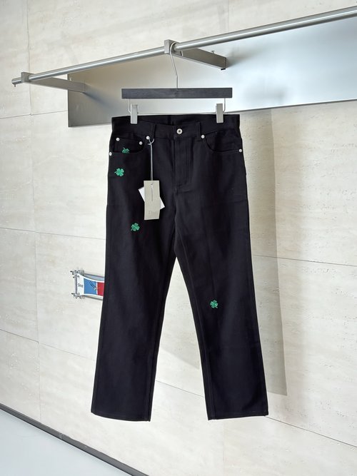 Dior Four - Leaf Clover Embroidered Cotton Jeans