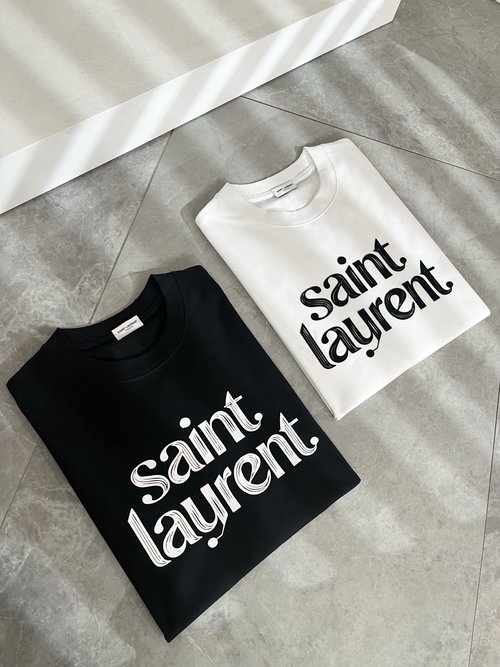 Yves Saint Laurent Short Sleeve T-Shirt with Designer Logo Print