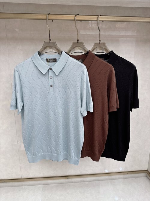 Loro Piana Solid Color Tencel Short-Sleeve Polo