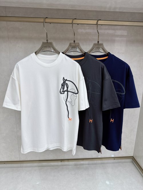 Hermes Mechanical Horse Print T-Shirt in Premium Fabric