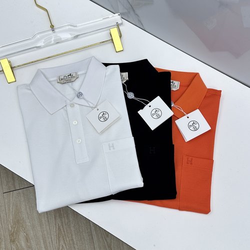 Hermes Comfortable Polo Shirt with Embroidered H Logo