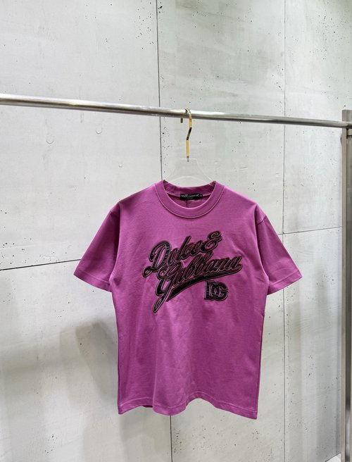 Dolce & Gabbana Short Sleeve T-Shirt with Letter Patchwork