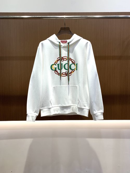 Gucci Fleece-lined Hooded Sweatshirt with Embroidered Design