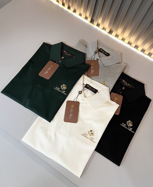 Loro Piana Customized Comfortable Pique Cotton Short Sleeve Polo